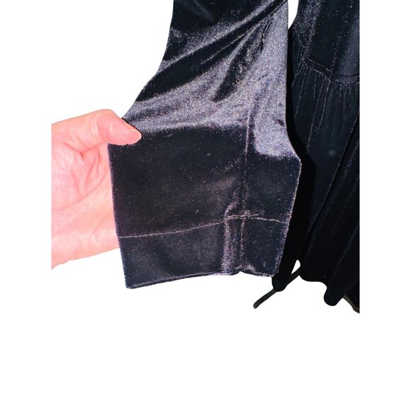 Vintage Coldwater Creek Black Velvet Buttoned Dress M Fairy Goth Wednesday Adams - Picture 9 of 10